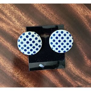 Polka Dot Clip on Vintage 1980s Earrings